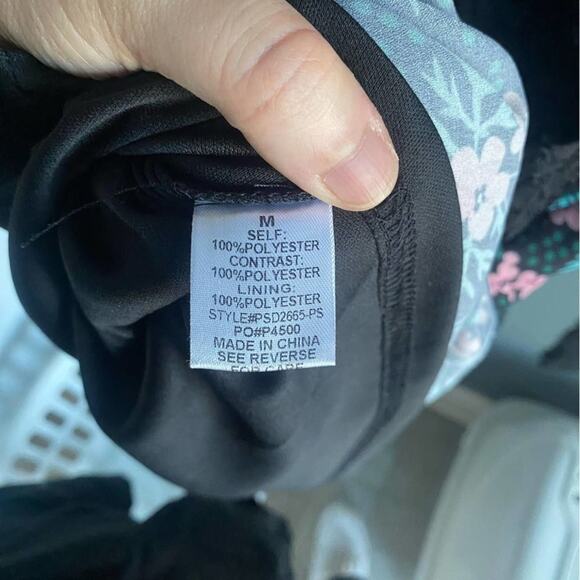 Piper & Scoot black pink and red floral midi dress - Picture 3 of 5